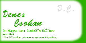 denes csokan business card